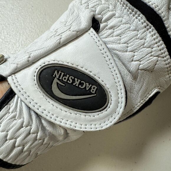 Backspin Golf Leather Glove Mens M Left Hand White Swing Grip Protection Sport - Picture 5 of 7